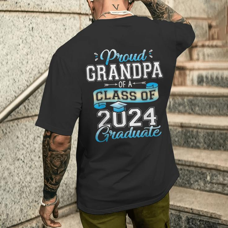 Proud Grandpa Of A Class Of 2024 Graduate Senior 2024 Men's T-shirt Back Print Gifts for Him