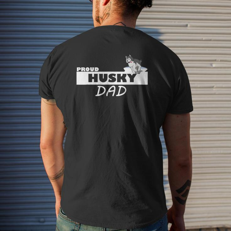 Proud Husky Dad I Love My Dog Mens Back Print T-shirt Gifts for Him