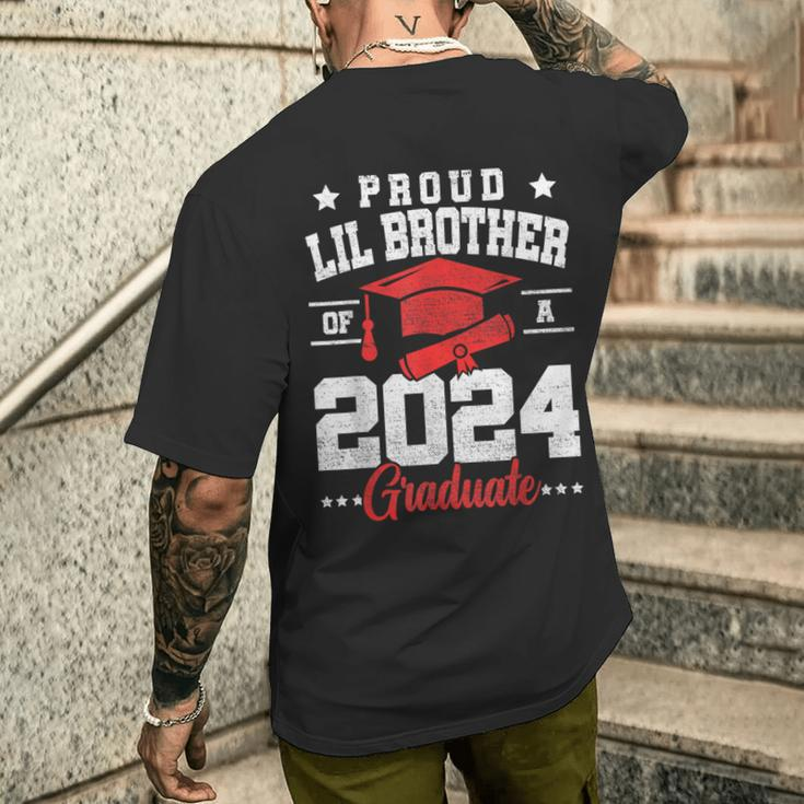 Proud Lil Brother Of A Class Of 2024 Graduate Senior Men's T-shirt Back Print Gifts for Him