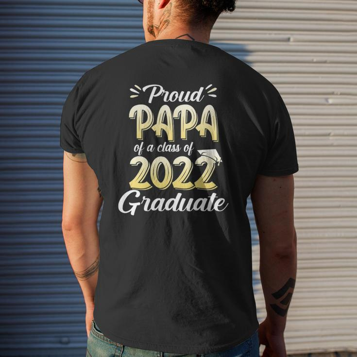 Proud Papa Of A Class Of 2022 Graduate School Mens Back Print T-shirt Gifts for Him