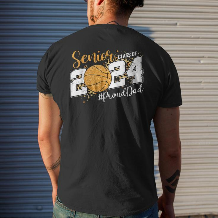 Proud Senior Dad Class Of 2024 Basketball Graduation Men's T-shirt Back Print Gifts for Him
