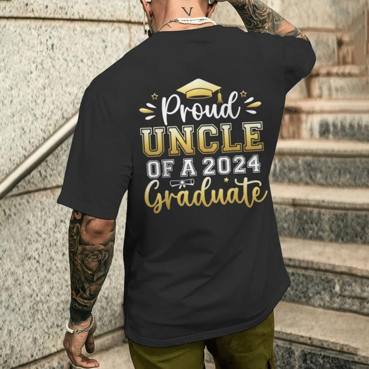 Proud Uncle Of A 2024 Graduate Senior Graduation Men Men's T-shirt Back Print Gifts for Him
