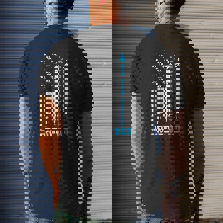 Proud Us Air Force Dad Rocket America Flag Father's Day Mens Back Print T-shirt Gifts for Him Proud Us Air Force Dad Rocket America Flag Father's Day Mens Back Print T-shirt Gifts for Him