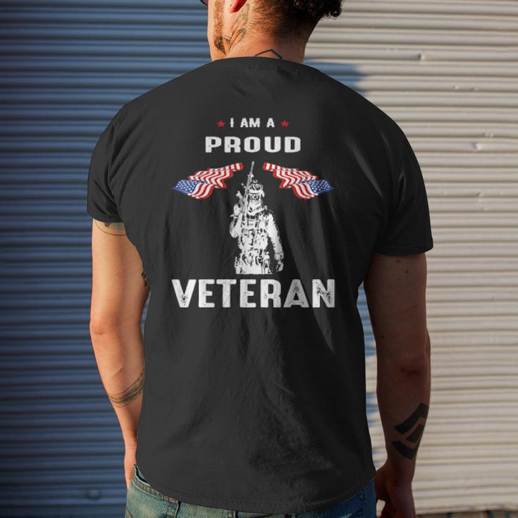 Proud Veteran Thank You Veterans On Veterans Day With Flag Mens Back Print T-shirt Gifts for Him