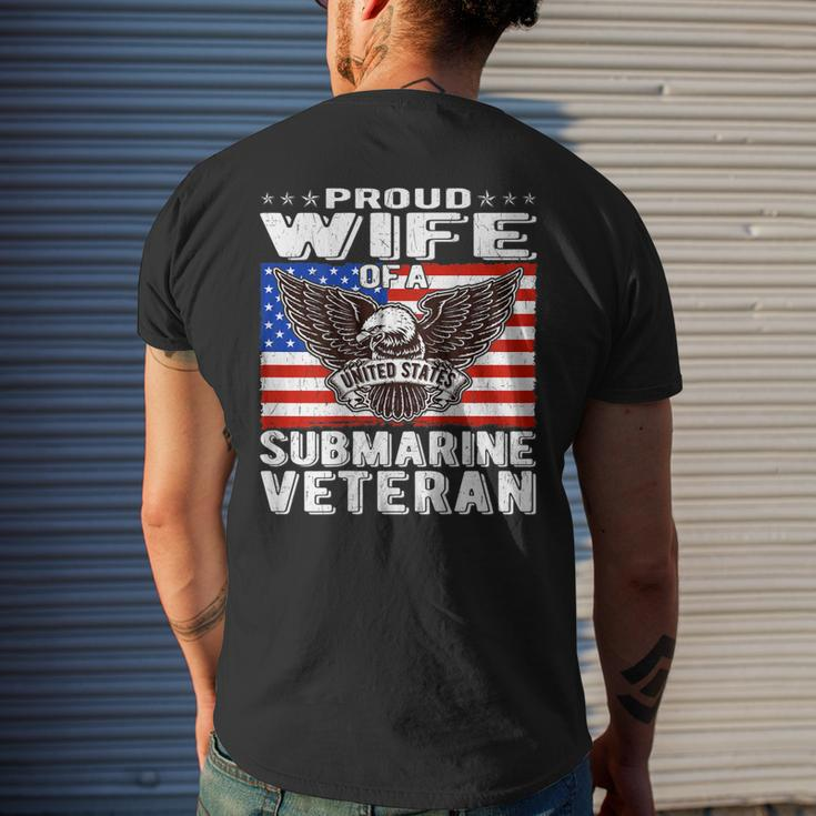 Proud Wife Of Us Submarine Veteran Patriotic Military Spouse V2 Mens Back Print T-shirt Gifts for Him