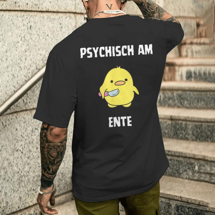 Psychisch Am Ente Fun T-Shirt mit Rückendruck Geschenke für Ihn