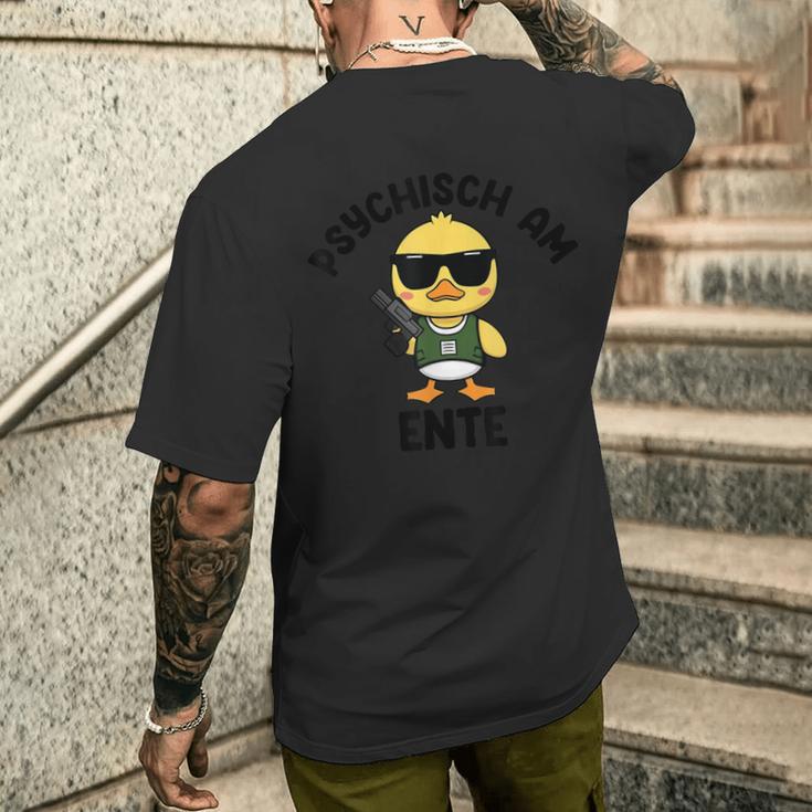 Psychisch Am Ente Gray T-Shirt mit Rückendruck Geschenke für Ihn