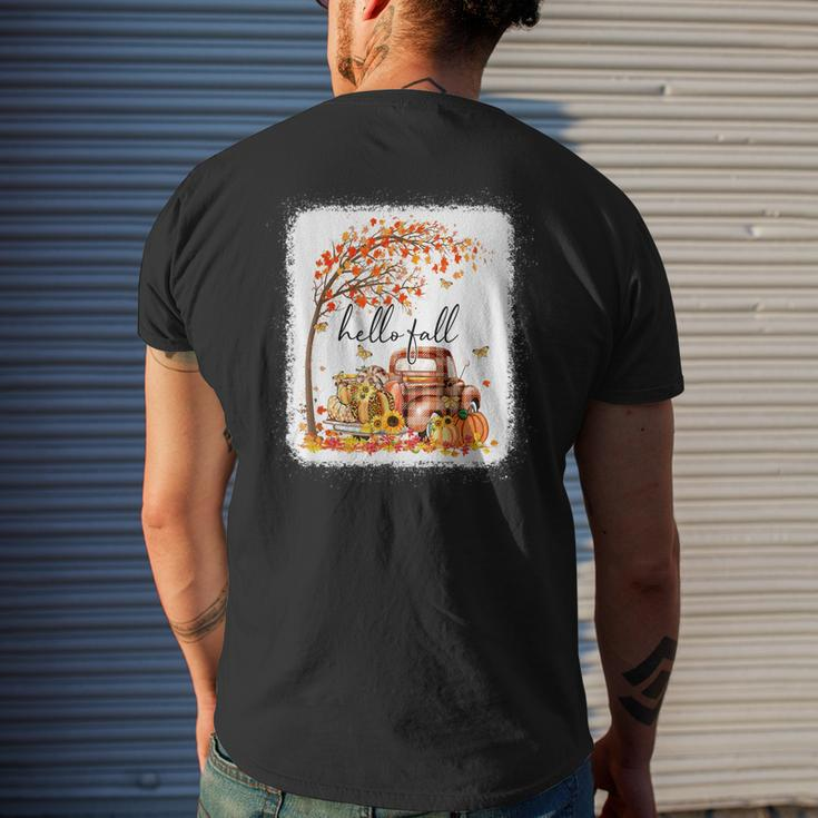 Pumpkin Leopard Hello Fall Happy Fall Y'all Fall Season Mens Back Print T-shirt Gifts for Him