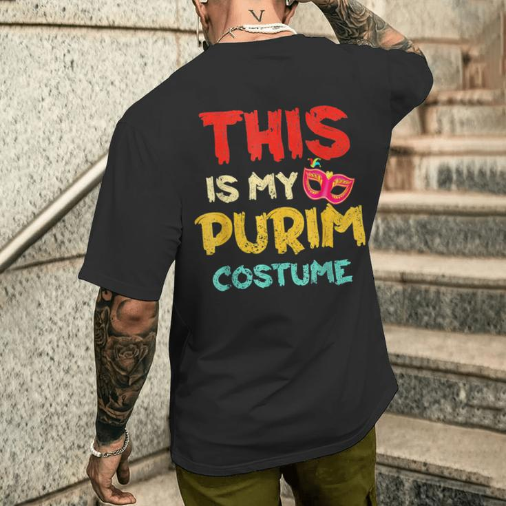 This Is My Purim Costume Happy Purim Jewish Men's T-shirt Back Print Gifts for Him