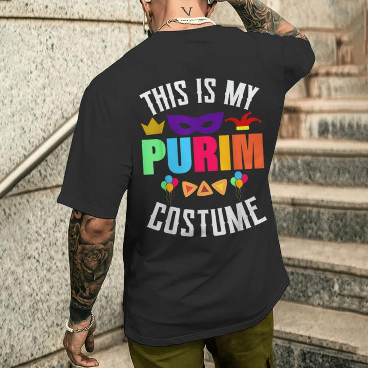 This Is My Purim Costume Purim Jewish Holiday Festival Jew Men's T-shirt Back Print Gifts for Him