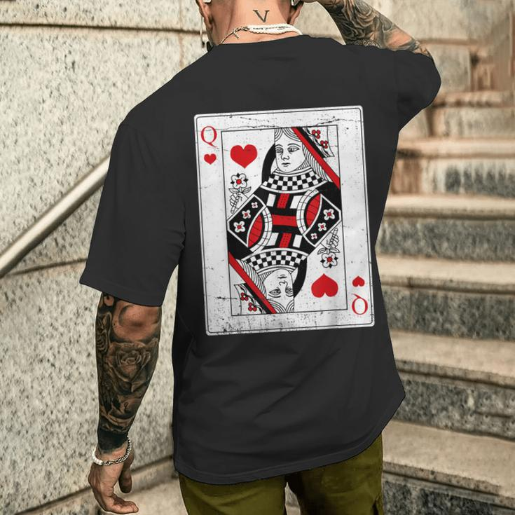 Queen Of Hearts Valentines Day Cool V-Day Couple Matching Men's T-shirt Back Print Gifts for Him