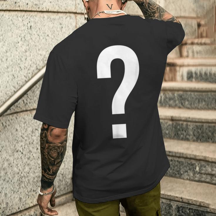 Question Mark Symbol Punctuation Mark T-Shirt mit Rückendruck Geschenke für Ihn