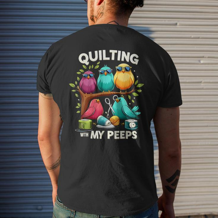 Quilting With My Peeps Quilting For Women Men's T-shirt Back Print Gifts for Him