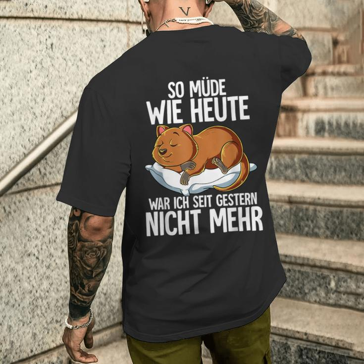 Quokka So Müde Kurzärmliges Herren-T-Kurzärmliges Herren-T-Shirt, Lustiges Schlafbedürftiges Tier Tee Geschenke für Ihn