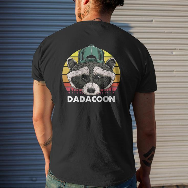 Raccoon Owner Dad Trash Panda Father Dadacoon Father's Day Mens Back Print T-shirt Gifts for Him