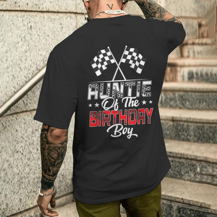 Race Car Auntie Of The Birthday Boy Racing Family Pit Crew Men's T-shirt Back Print Gifts for Him