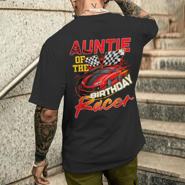 Race Car Party Auntie Of The Birthday Racer Racing Family Men's T-shirt Back Print Gifts for Him