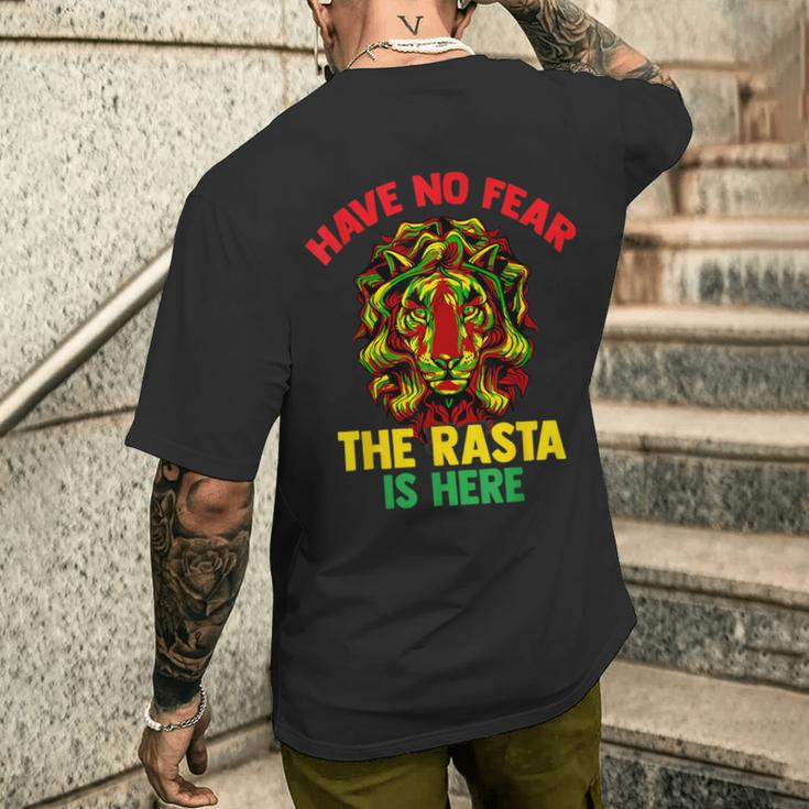 Rastafari For Raggea Reggaeton Flag Lion T-Shirt mit Rückendruck Geschenke für Ihn