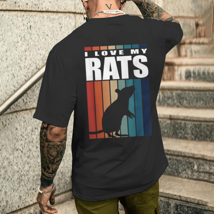 Rats Vintage Stripes Sweet Saying For Rat Holder T-Shirt mit Rückendruck Geschenke für Ihn