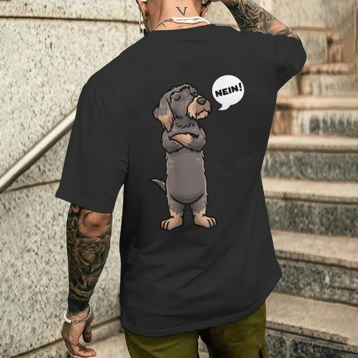 With Rauhaardachund Nein Dachshund Dog T-Shirt mit Rückendruck Geschenke für Ihn