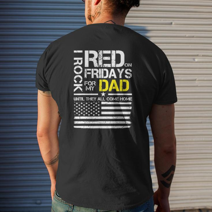 Red Friday Military Son Wear Red For My Dad Mens Back Print T-shirt Gifts for Him