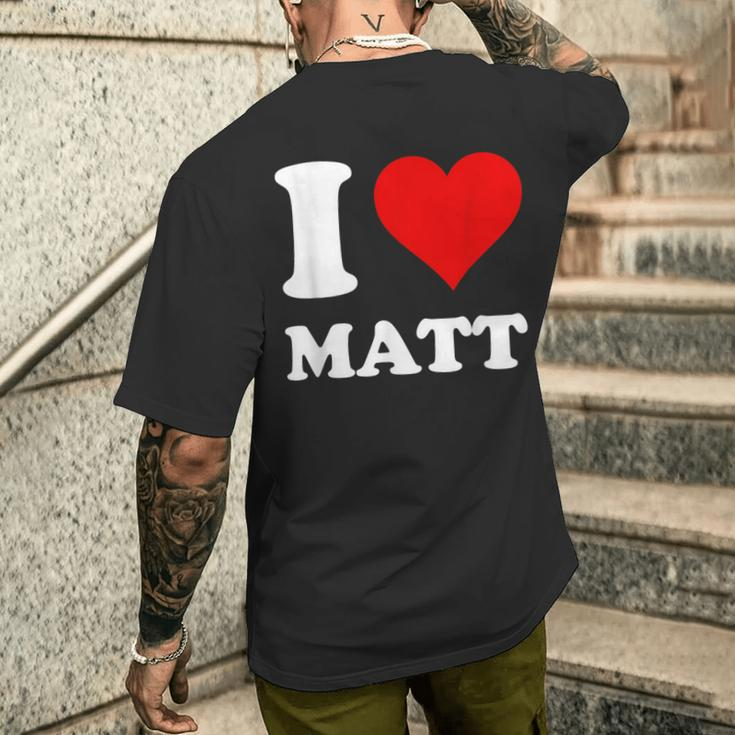 Red Heart I Love Matt Men's T-shirt Back Print Gifts for Him