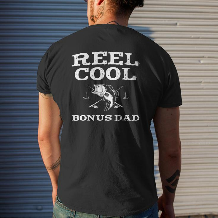Reel Cool Bonus Dad Fishing Fisherman Mens Back Print T-shirt Gifts for Him