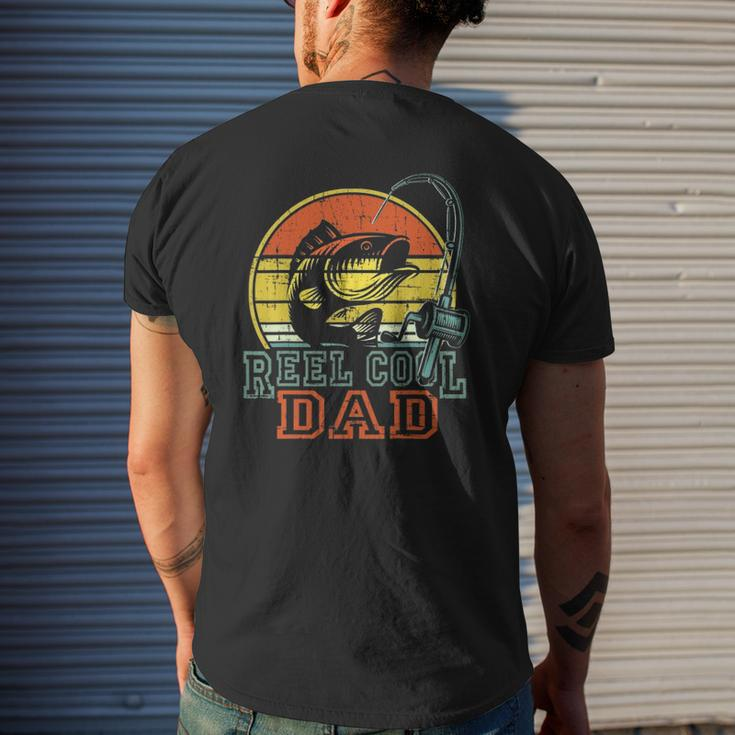 Reel Cool Dad Fisherman Mens Vintage Fishing Mens Back Print T-shirt Gifts for Him