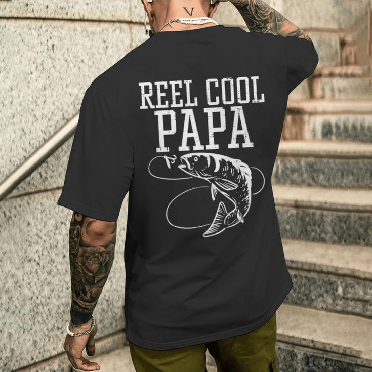 Reel Cool Daddy Papa Fisch Angeln Angeln Angler Angler Papa Herren T-Shirt mit Rückendruck Geschenke für Ihn