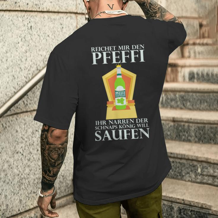 Reichet Mir Den Pfeffi Kurzärmliges Herren-T-Kurzärmliges Herren-T-Shirt, Minzlikör Saufparty Design Geschenke für Ihn