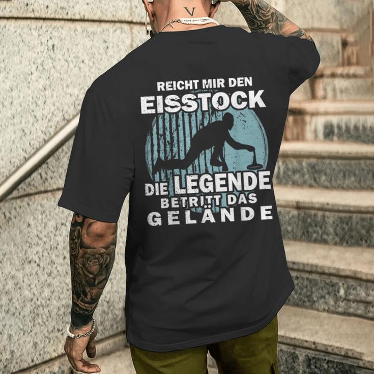 Reicht Mir Den Eisstock Protection T-Shirt mit Rückendruck Geschenke für Ihn