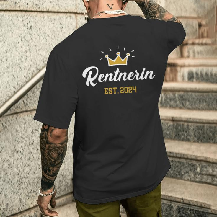 Rente 2024 Damen Pensionierung Pension Ruhestand Rentnerin T-Shirt mit Rückendruck Geschenke für Ihn
