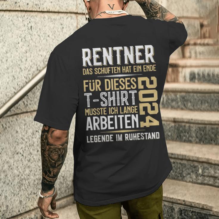 Rentner 2024 Retirement Pension T-Shirt mit Rückendruck Geschenke für Ihn