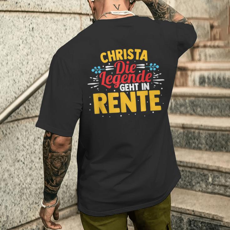 Rentnerin Christa Die Legende Geht In Rente T-Shirt mit Rückendruck Geschenke für Ihn