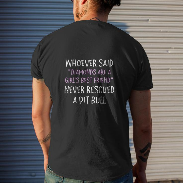 Rescue Dog Sarcastic Saying Pit Bull Mens Back Print T-shirt Gifts for Him