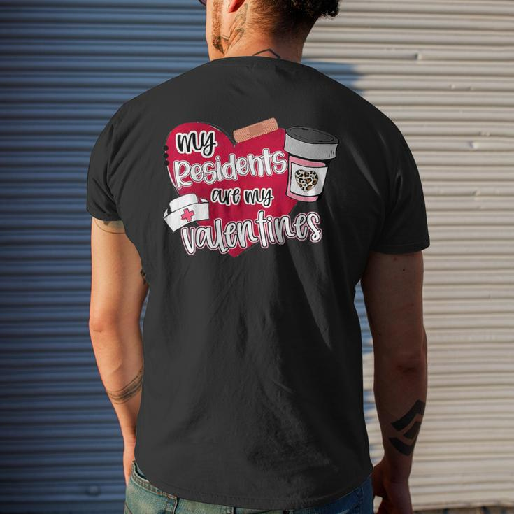 My Residents Are My Valentine Valentines Day Doctor Nurse Men's T-shirt Back Print Gifts for Him