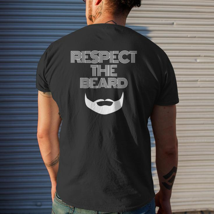 Respect The Beard Humor For Dad Bearded Men Superhero Mens Back Print T-shirt Gifts for Him