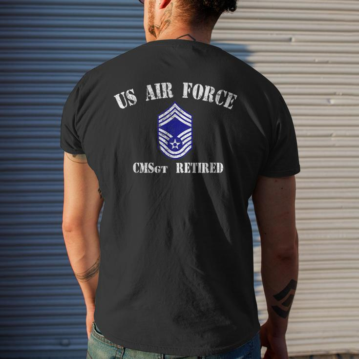 Retired Air Force Chief Master Sergeant Military Veteran Mens Back Print T-shirt Gifts for Him