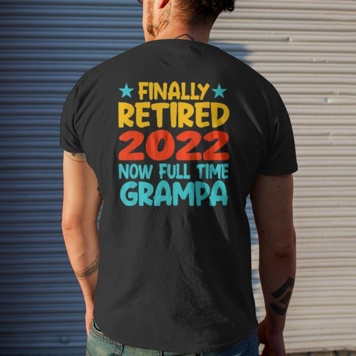 Retired Grampa 2022 Grandpa Retirement Party Mens Back Print T-shirt Gifts for Him
