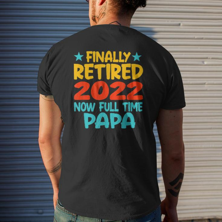 Retired Papa 2022 Grandpa Retirement Party Mens Back Print T-shirt Gifts for Him