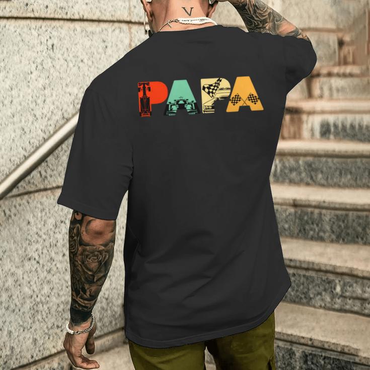 Retro Auto Racer Papa Lustigeintage Papa Auto Racer T-Shirt mit Rückendruck Geschenke für Ihn