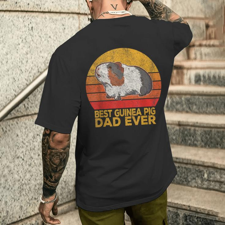 Retro Best Guinea Pig Dad Ever Wheek Guinea Pig Dad Vintage Men's T-shirt Back Print Funny Gifts
