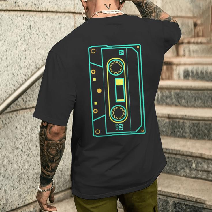 Retro Cassette 80S 90S Disco Party T-Shirt mit Rückendruck Geschenke für Ihn