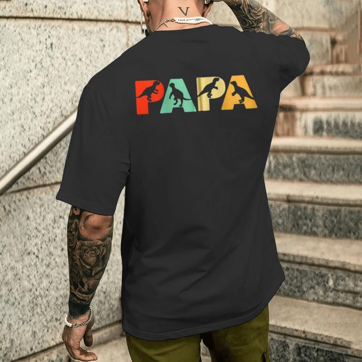 Retro Dinosaurier Papa Lustiger Papa Dinosaurierater Kapuzenjacke T-Shirt mit Rückendruck Geschenke für Ihn