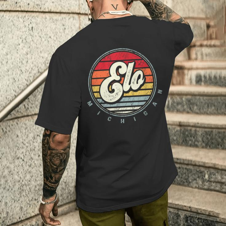 Retro Elo Home State Cool 70S Style Sunset Men's T-shirt Back Print Gifts for Him