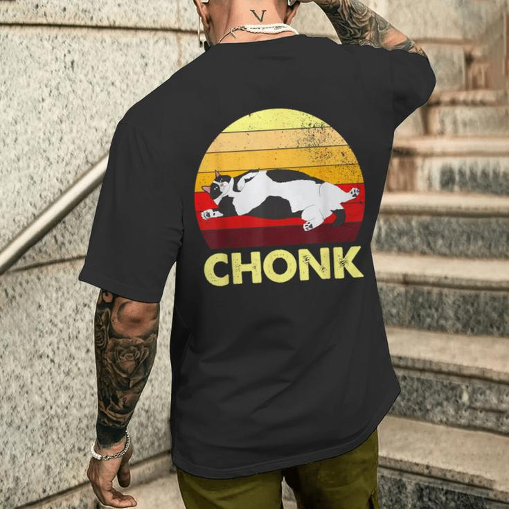 Retro Chonk Cat Men's T-shirt Back Print Gifts for Him