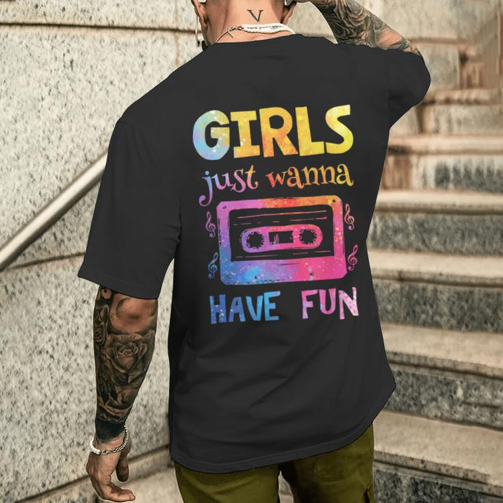 Retro Girls Just Wanna Have Fun Nostalgia 1980S 80'S Men's T-shirt Back Print Gifts for Him