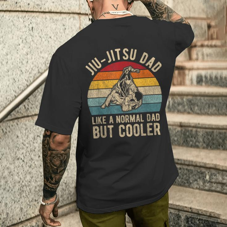 Retro Jiu-Jitsu Dad Bjj Father Vintage Men's T-shirt Back Print Funny Gifts