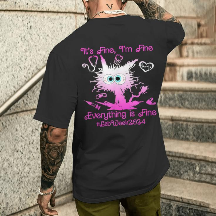 Retro Lab Week 2024 Im Fine Everything Is Fine Pink Men's T-shirt Back Print Gifts for Him