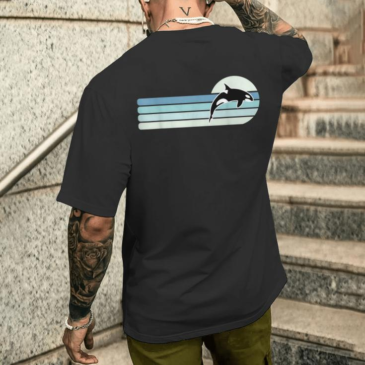 Retro Orca Whale T-Shirt mit Rückendruck Geschenke für Ihn